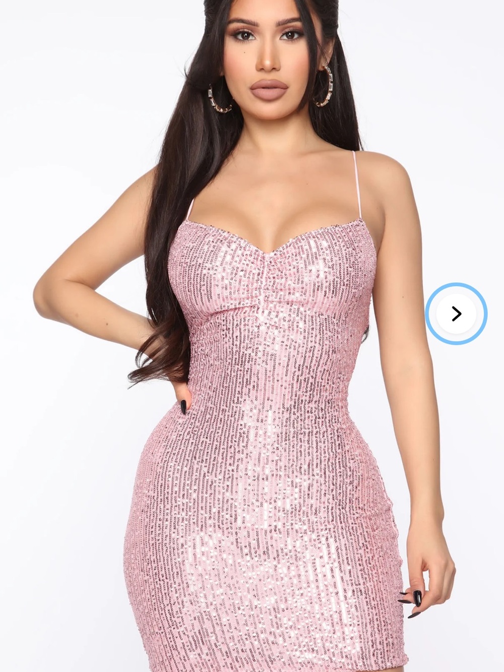 Fashion Nova Pink Sequin Mini Bodycon Dress